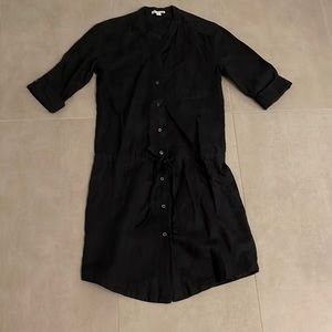 James Perse 100% linen shirt dress with a drawstring. Sz.2. Dark blue.